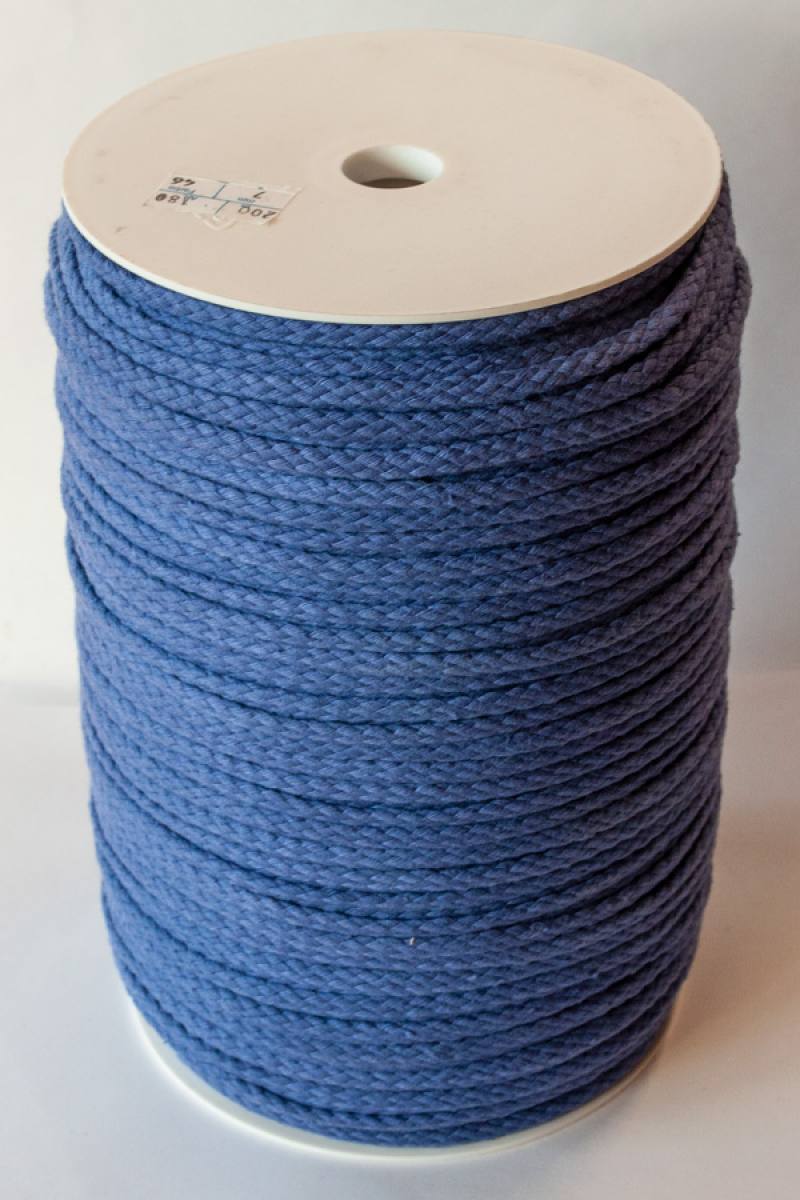 200m 5 mm Baumwollkordel Metallblau