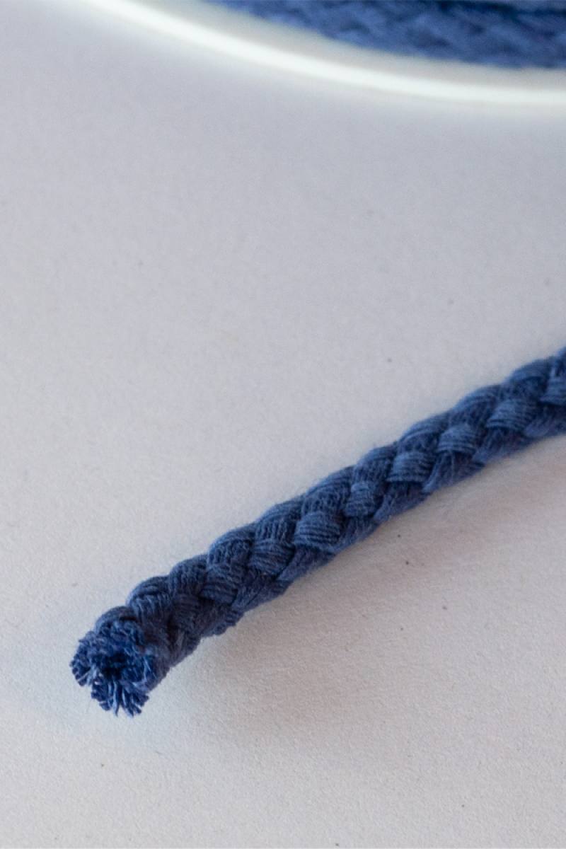 200m 5 mm Baumwollkordel Metallblau