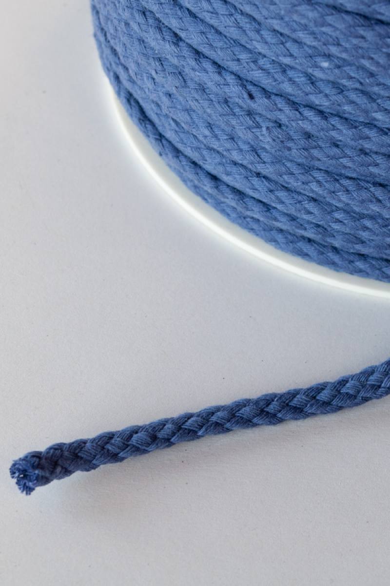 200m 5 mm Baumwollkordel Metallblau