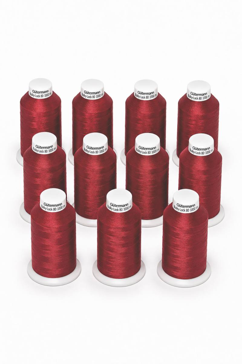 Aktion 10 Stk. Bulky-Lock 80, 1000 m Bauschgarn, Gütermann - 156 Rot
