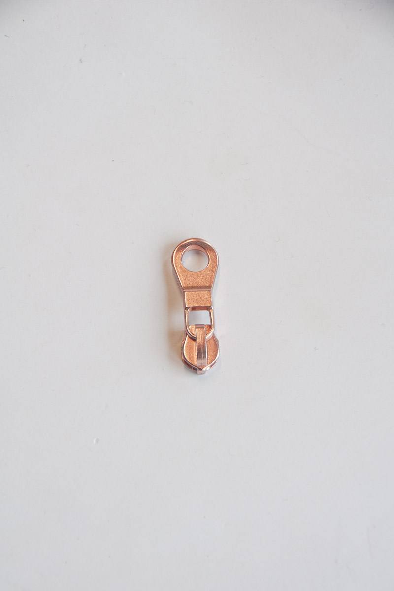 6,5 mm Schieber für Metallic Reissverschluss - kupfer