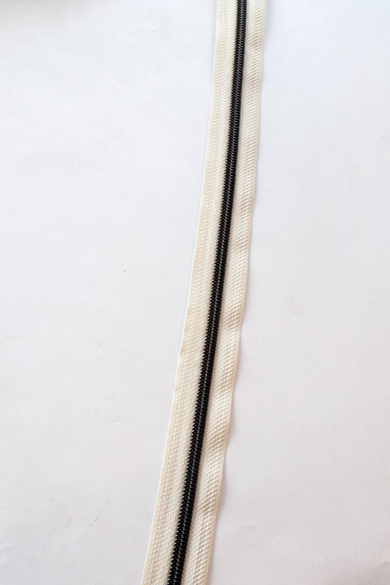 6,5 mm, crème-weiss, Metallic Spirale, Reissverschluss