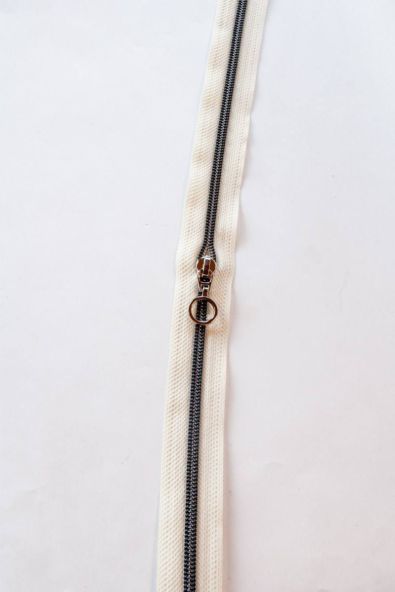 6,5 mm, crème-weiss, Metallic Spirale, Reissverschluss