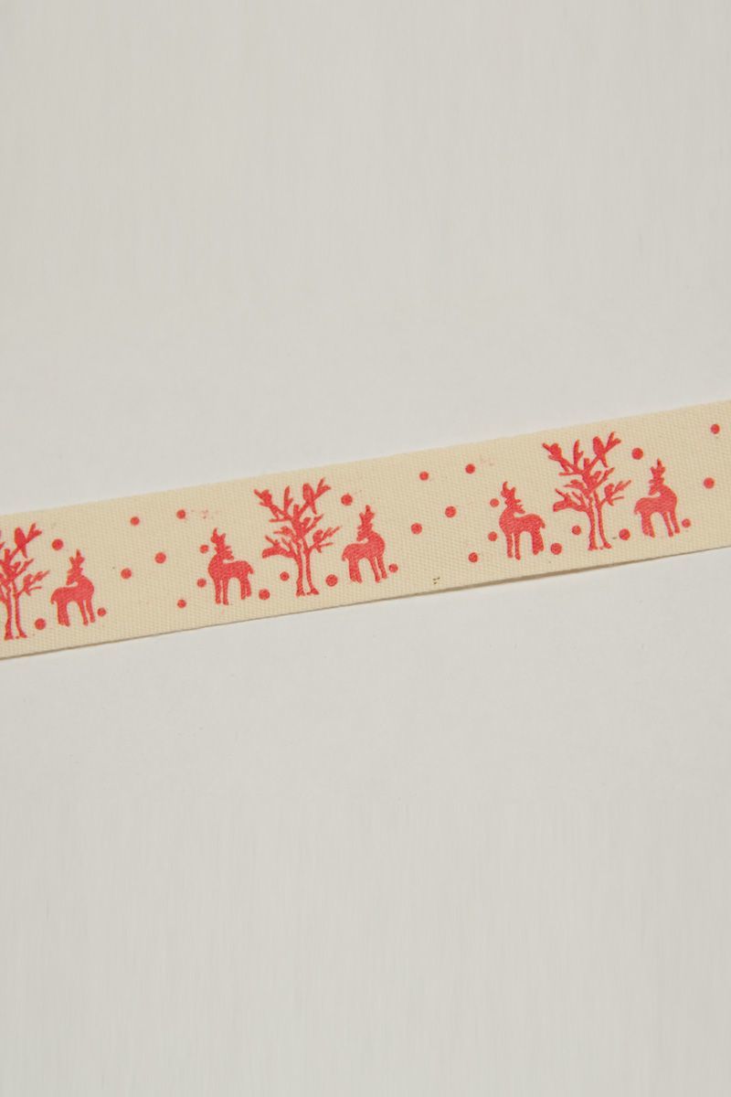 Baumwollband 20mm mit Weihnachtsdruck, Meterware