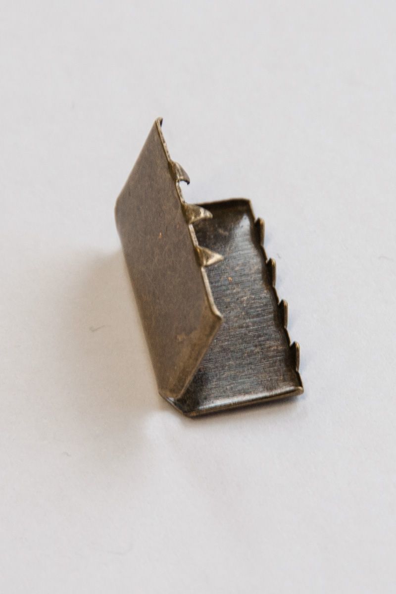 20 mm Gurtendstück für Gurtband, Metall Altmessing