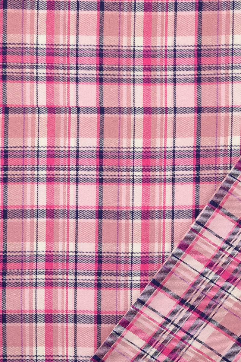 Flanell Baumwoll 'Rosékaro' - 145 g/m2