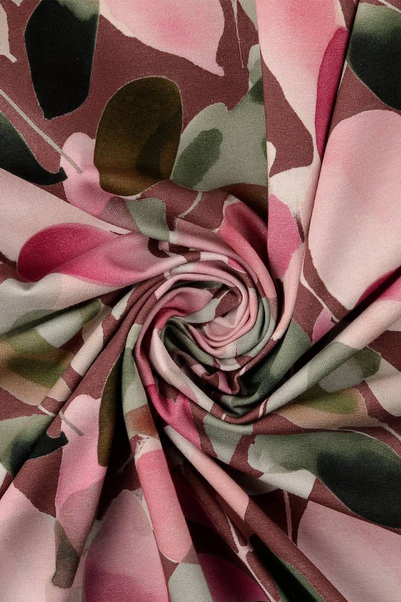 Jersey Baumwolle Altrosa Aquarell - 200 g/m2