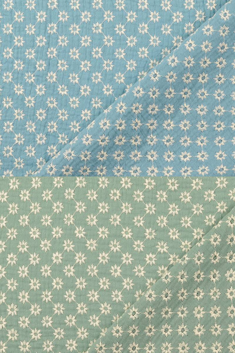 Musselin-Stoff 'Flower Embroidery' - 170 g/m2
