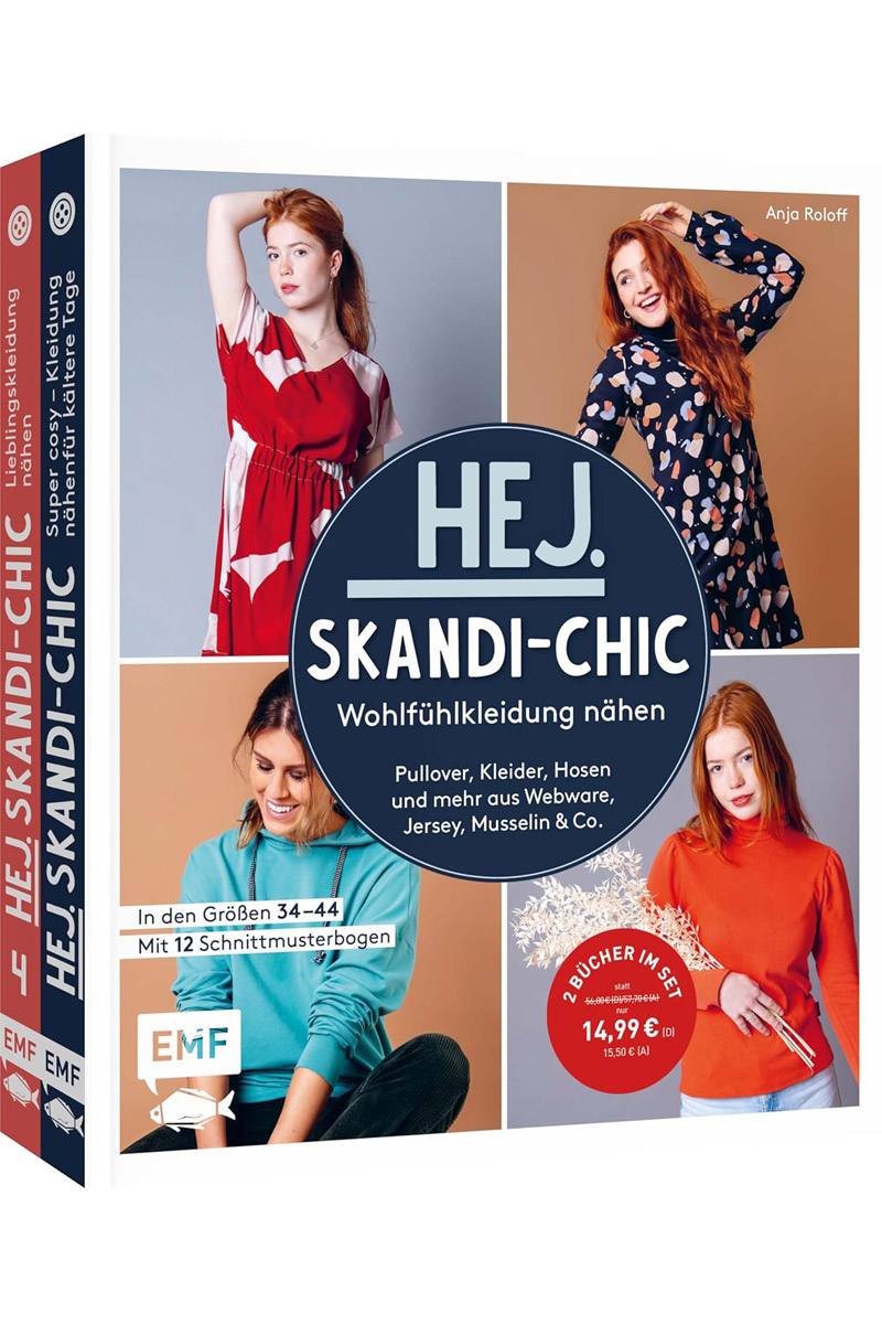 Hej.Skandi-Chic – Wohlfühlkleidung nähen – Doppeltes Nähglück: 2 Bücher im Set: Pullover, Kleider, Hosen und mehr aus Webware, Jersey, Musselin & Co. - Anja Roloff
