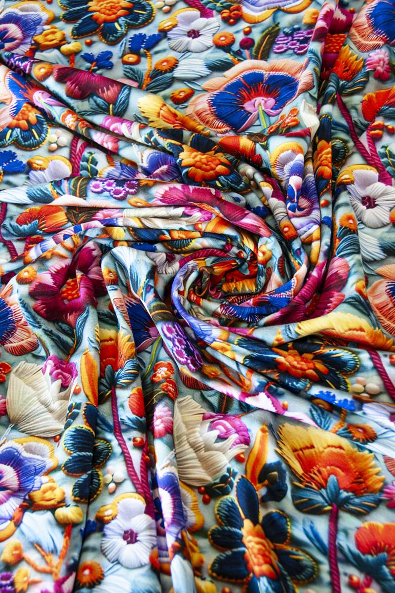 Jersey Viskose '3D Flowers' - 200 g/m2