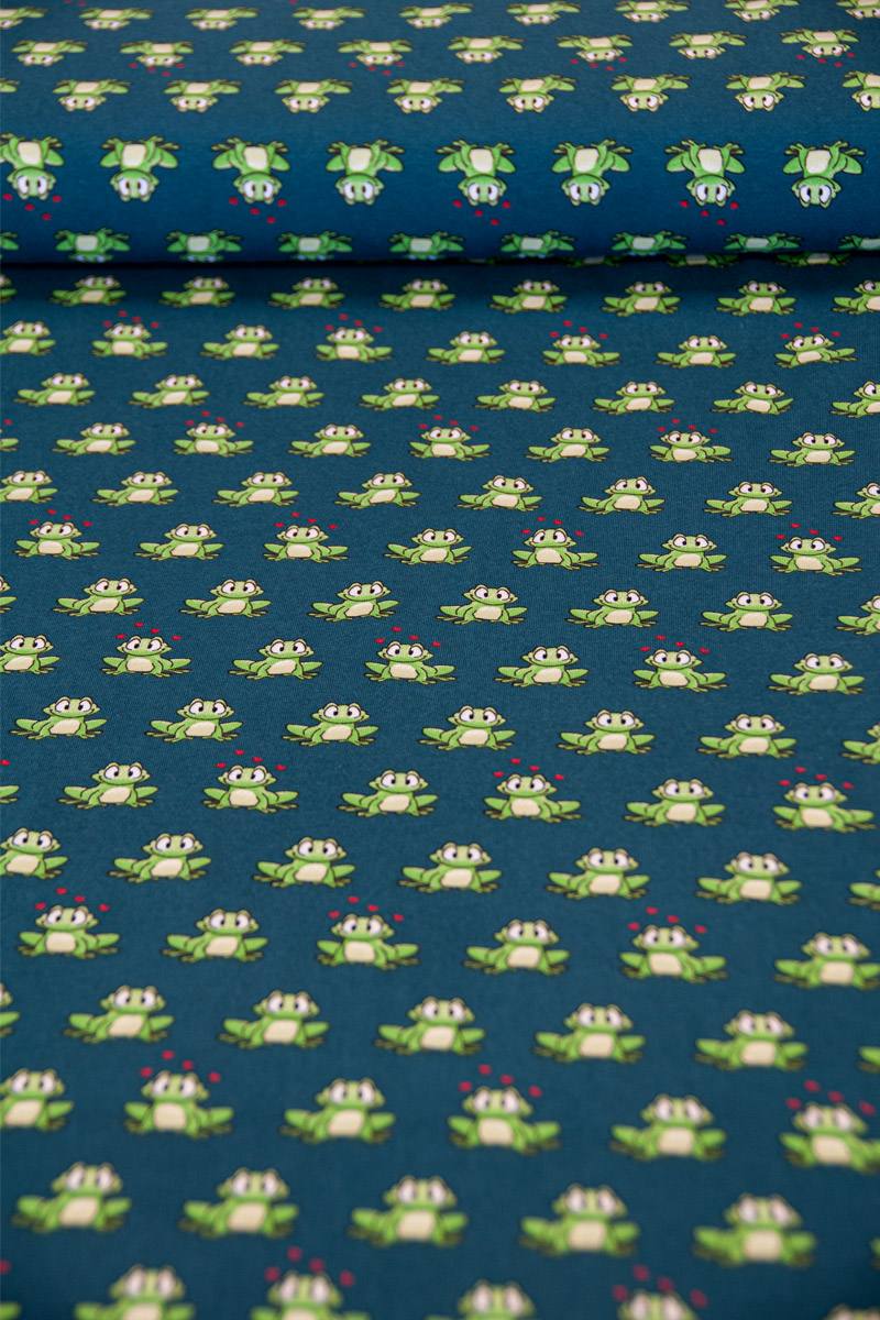 Jersey Baumwolle 'Froschliebe' - 200 g/m2