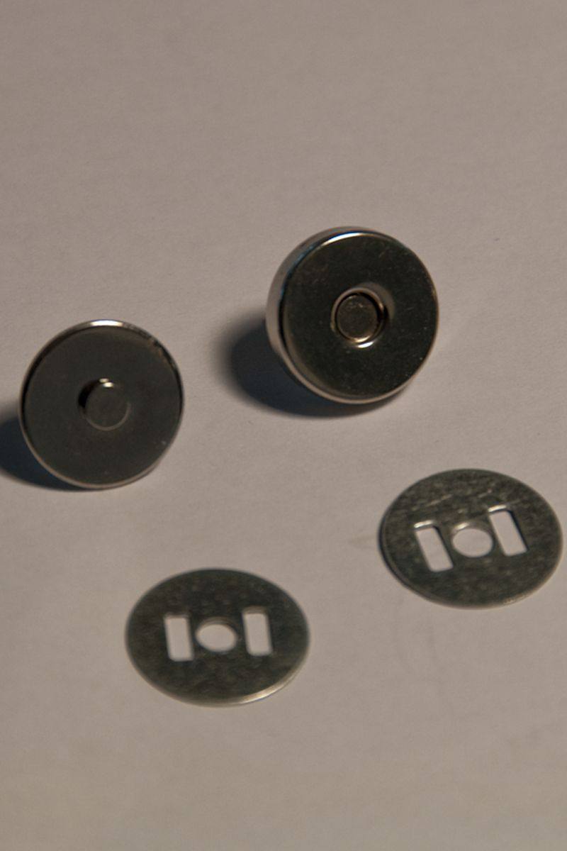 Magnetverschluss Rund, silber, 14 mm