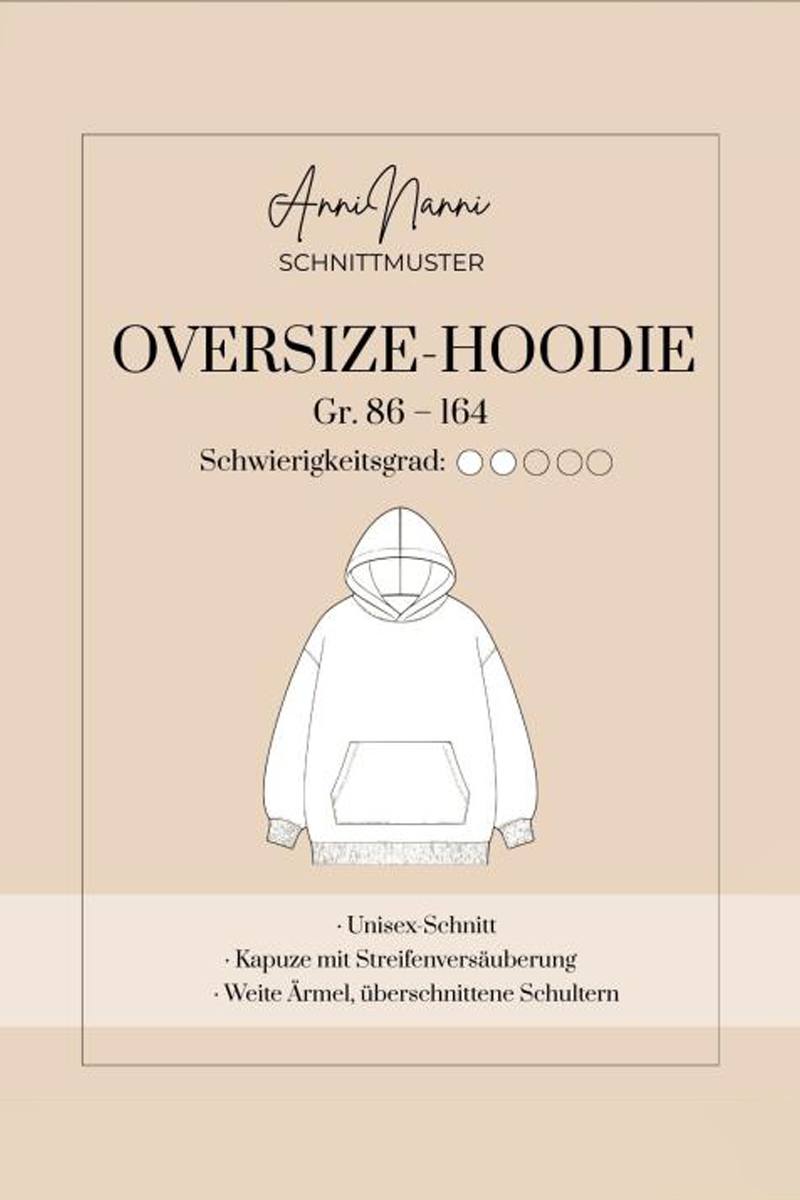 Papierschnittmuster Oversize-Hoodie - von AnniNanni