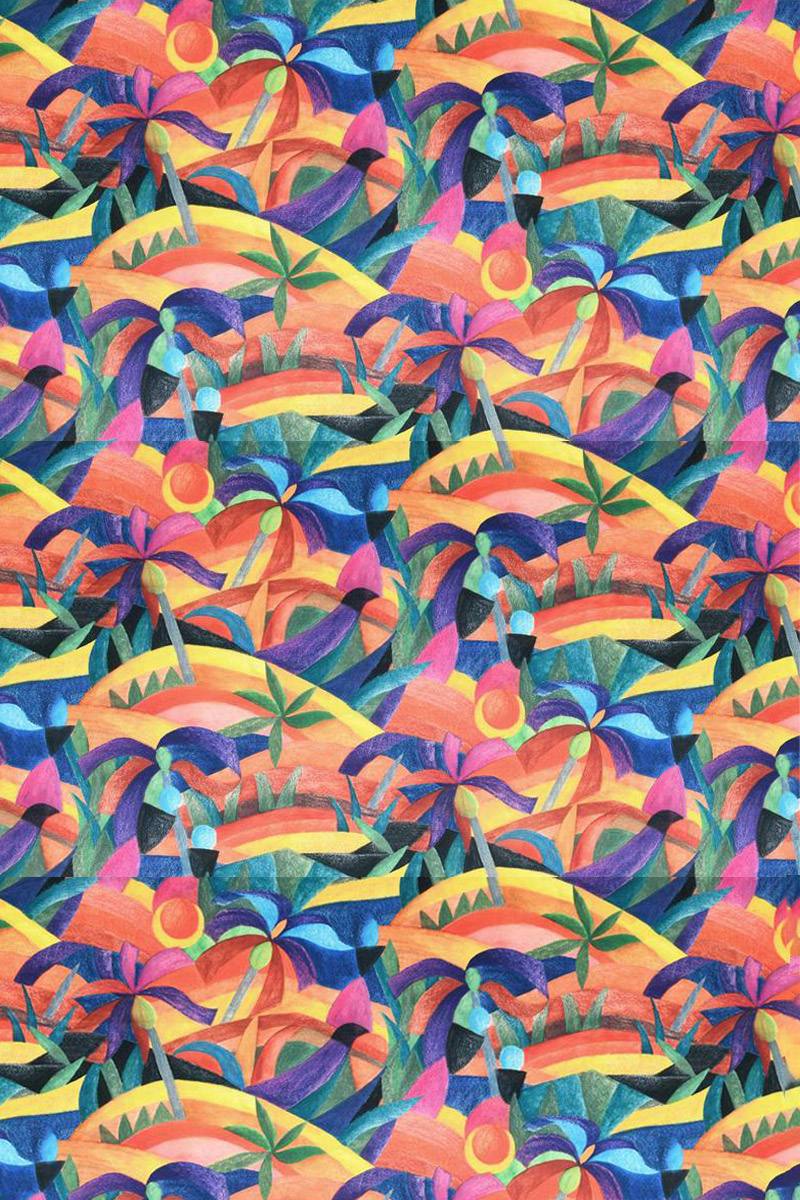 Polster- und Dekostoff Paysage, Velours 300 gr/m²