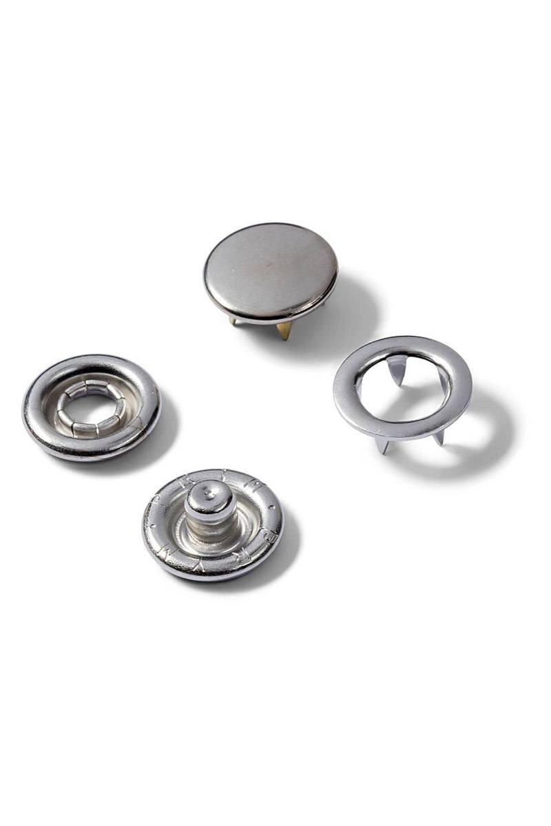 Prym Druckknopf Jersey Kappe Nachfüllset, silber 10 mm, Karte 20 Stk.