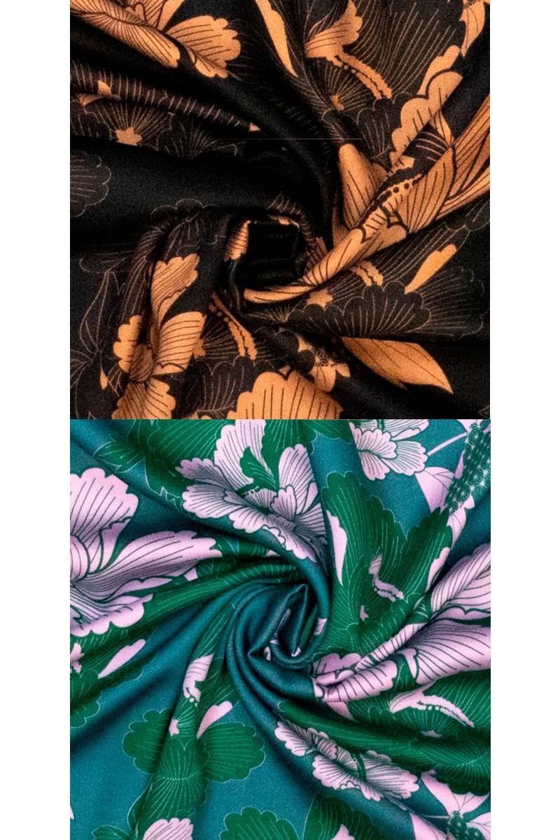 Satin Viskose, Japanese Flowers