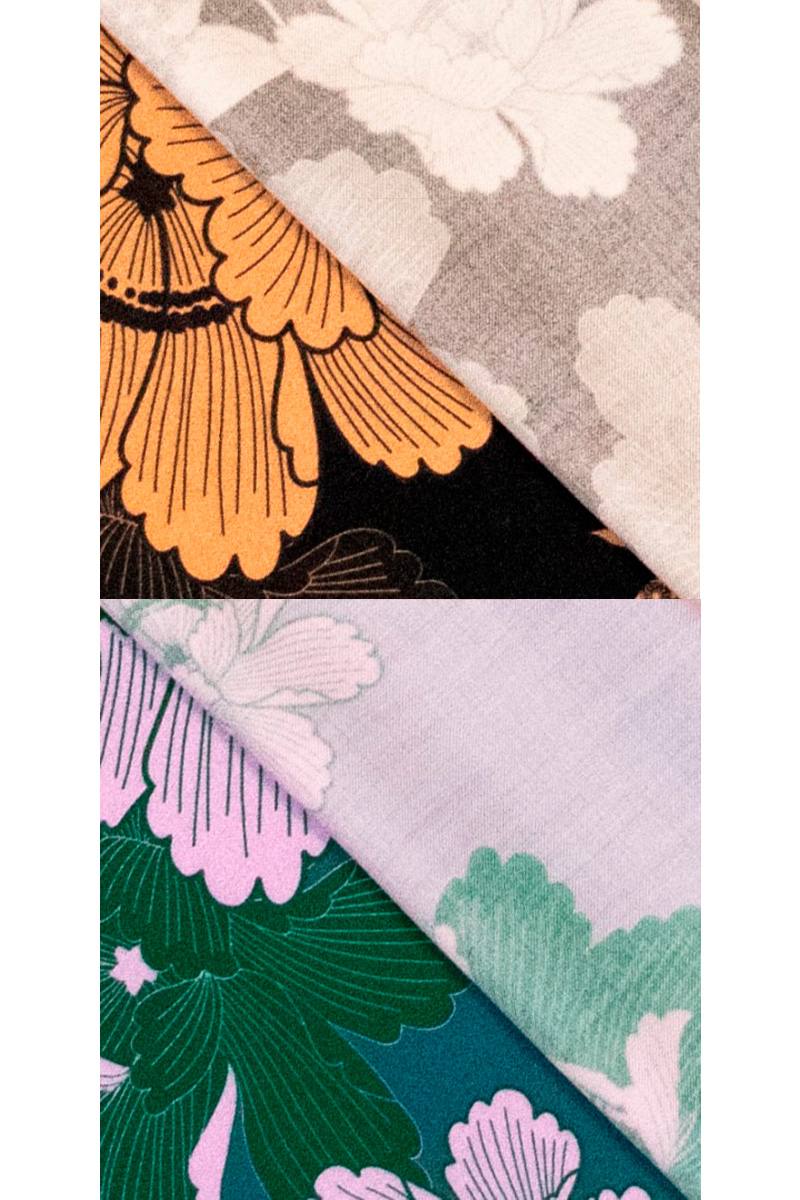 Satin Viskose, Japanese Flowers