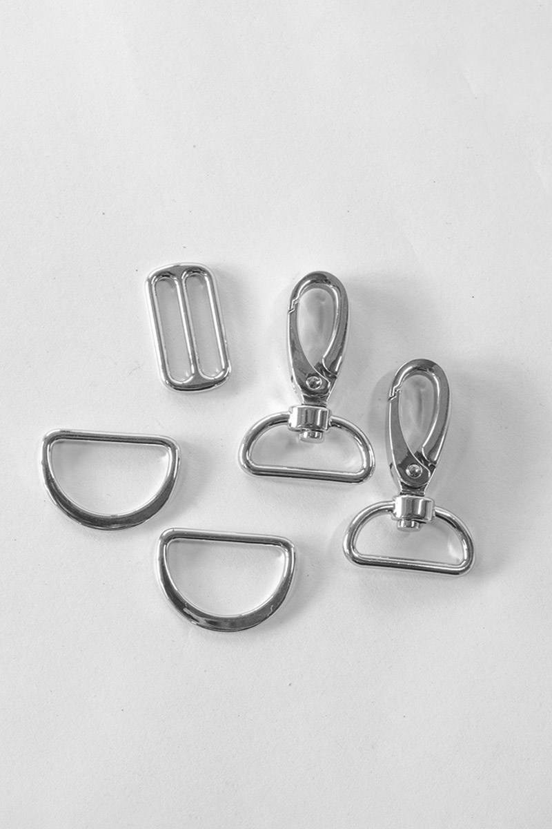 Schnallen-Set 25 mm – 5-teilig – Silber