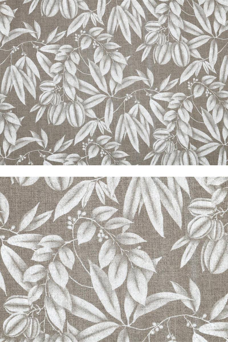 Taupe Leaves - 100% Baumwolle - Spezialangebot