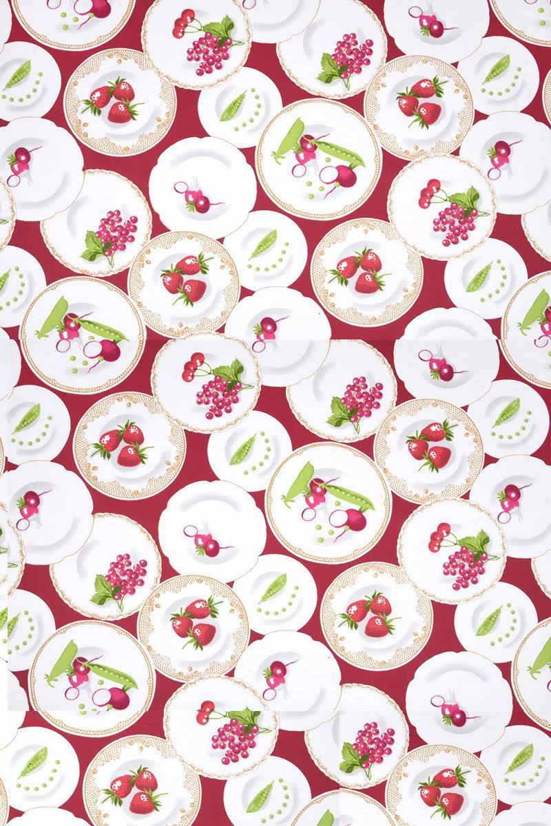 Teller und Gartenfrüchte - 100% Baumwolle - Spezialangebot