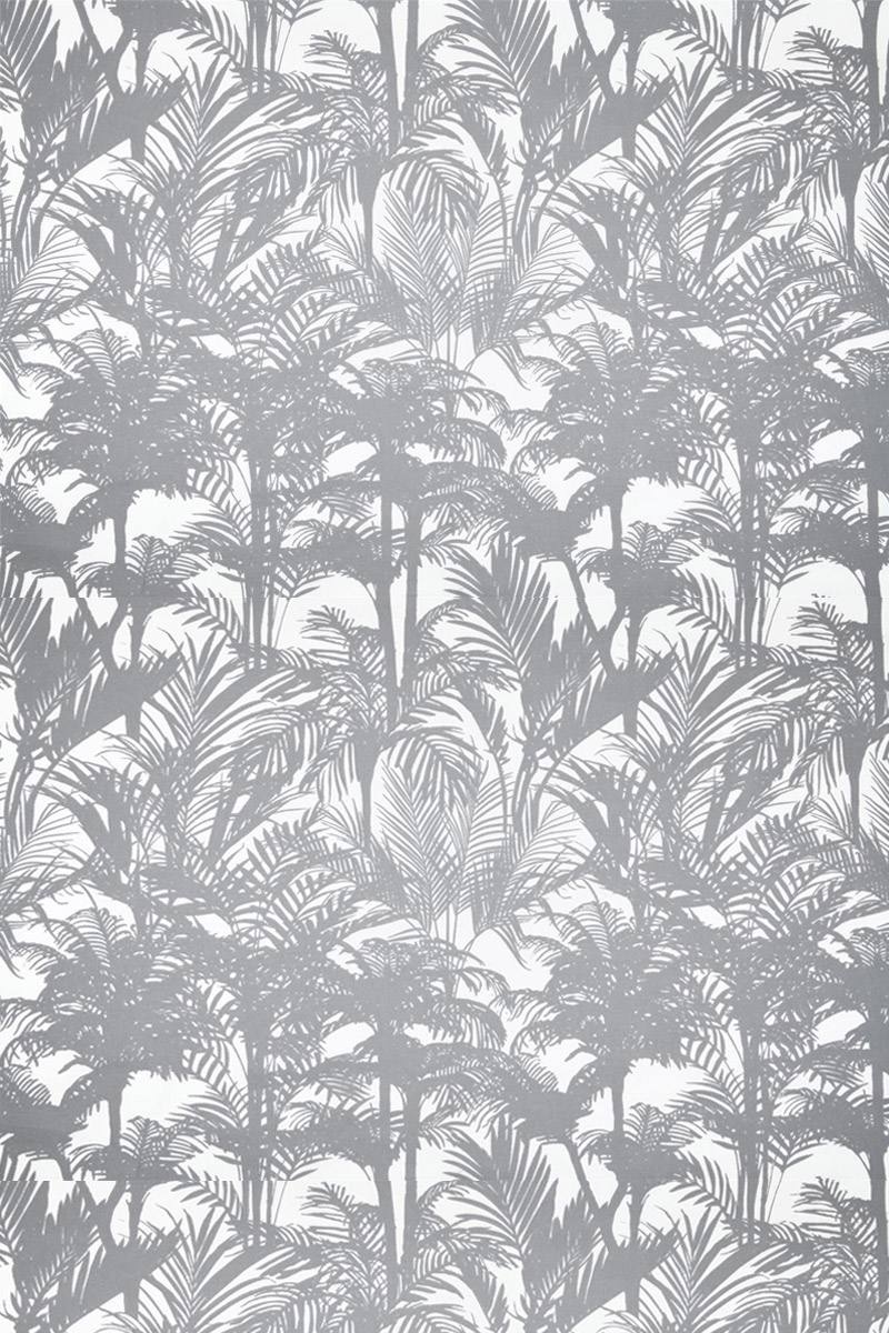 Tropenpalmen Grau - 100% Baumwolle - Spezialangebot
