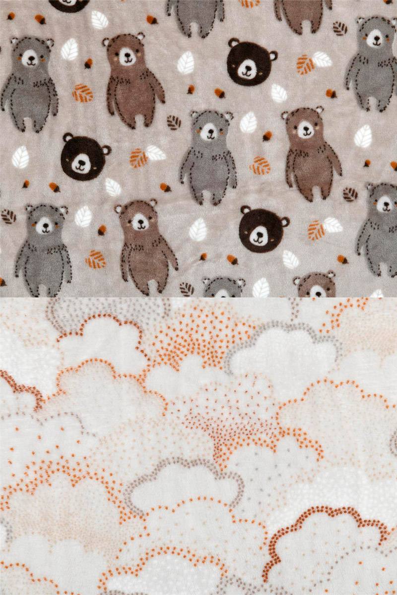 Wellnessflece 'Bären und Wolken', 100% Polyester